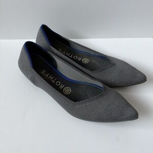 Rothy's The Pointed Toe Ballet Flats Shoes Women's Size 8 Cloud Grey Birdseye